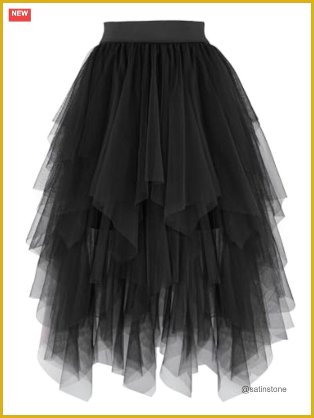 Tulle Skirt High Waist Midi Mesh Tutu A-Line for Women
